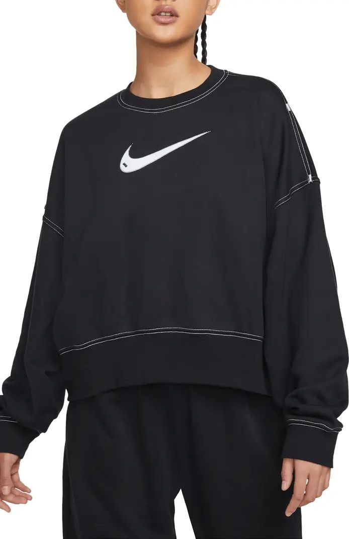Nike Sportswear Swoosh Oversize Crop Fleece Sweatshirt | Nordstrom | Nordstrom