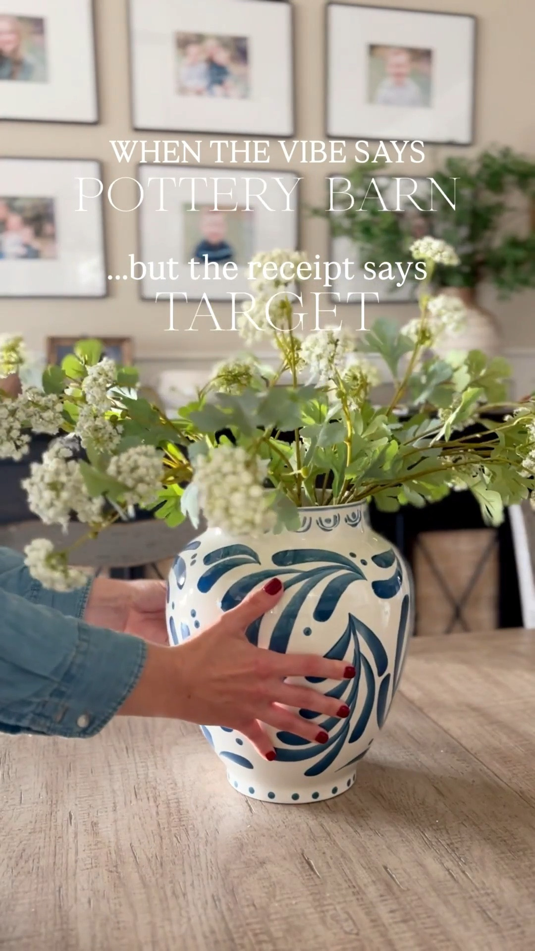 Designer inspired vases from Target!  Love the blue and white detail!  Used 10 stems for this vase! 

#LTKFindsUnder50 #LTKSeasonal #LTKHome