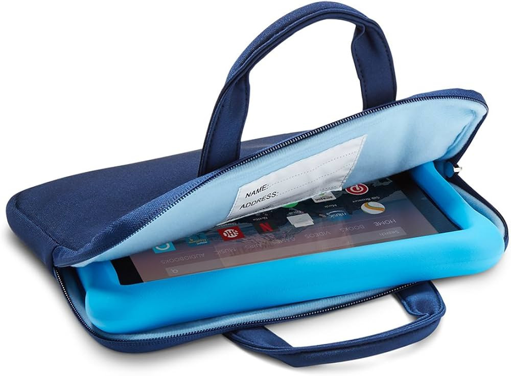 Zipper Sleeve for all versions of Fire Kids Edition 7" or 8" Tablets | Navy Blue | Amazon (US)