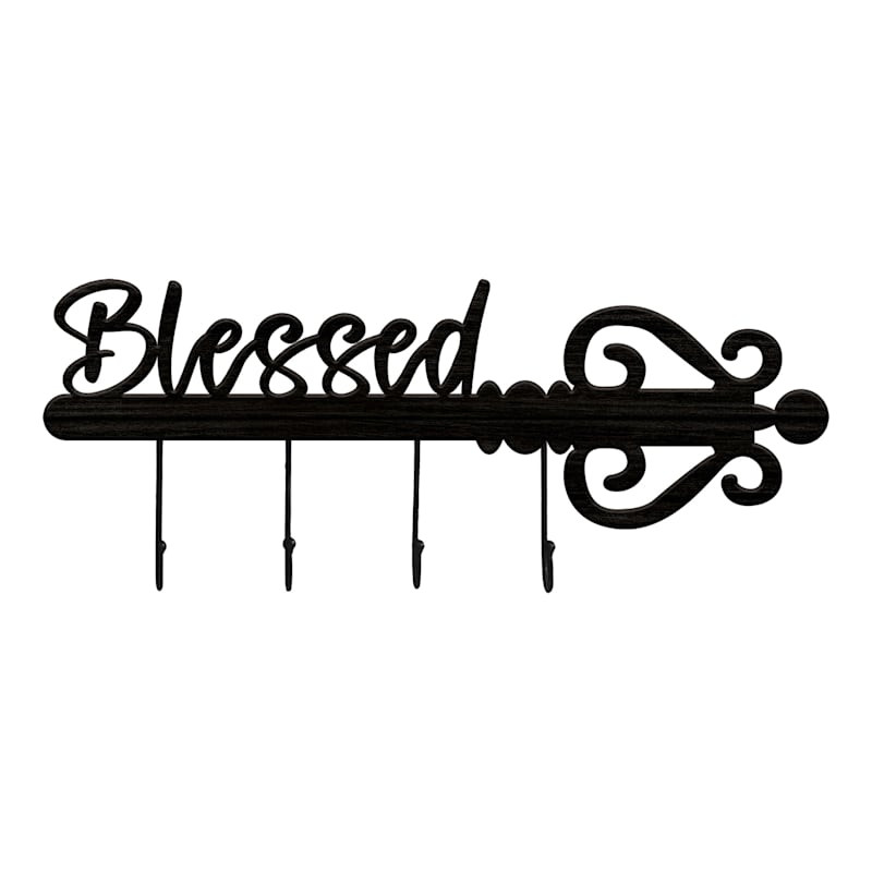 Blessed Wall Sign eith Hooks, 8X20 | At Home