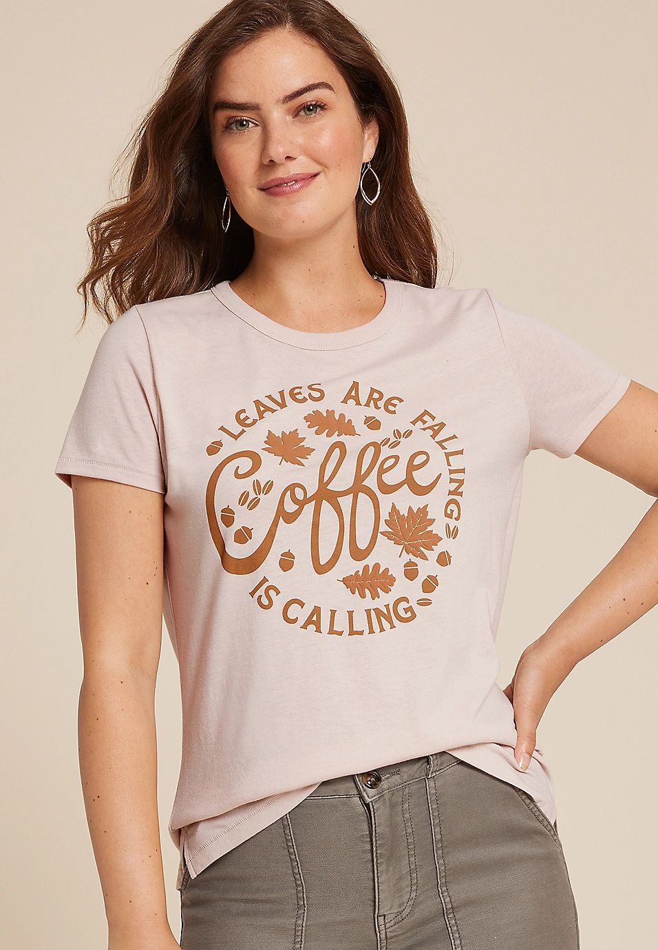 Leaves Are Falling Coffee Is Calling Classic Fit Graphic Tee | Maurices