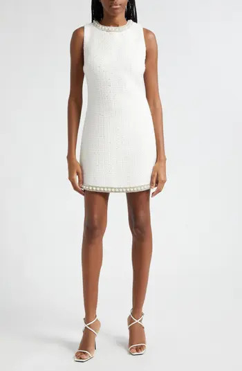Coley Beaded Sleeveless Tweed Minidress | Nordstrom