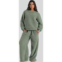 Women's Green Borg Lounge Set Loungeable New Look | New Look (UK)