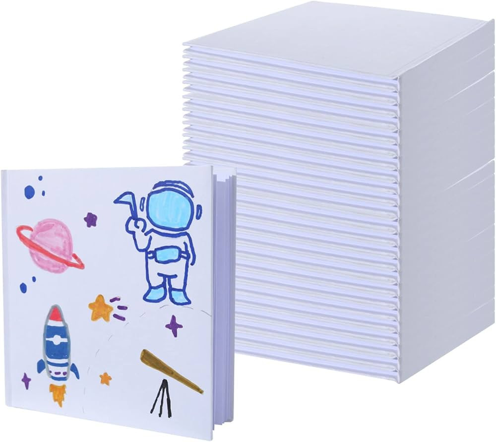 24 Pack Blank Hardcover Books for Kids to Write Stories 5x5 Hardcover Blank Book, Unlined Blank P... | Amazon (US)