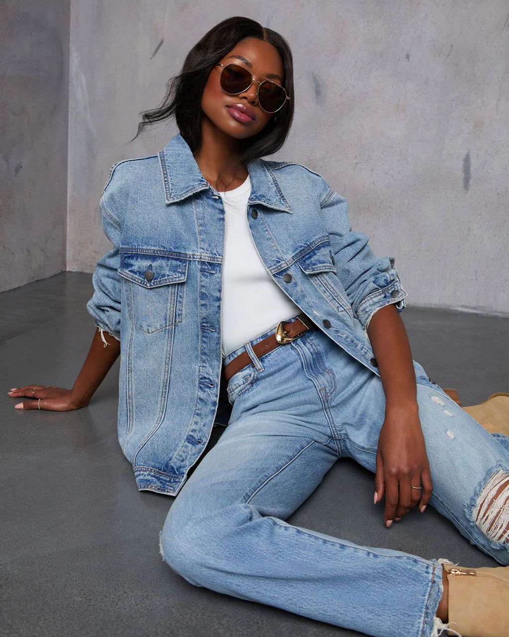 Influencer Oversized Denim Jacket | VICI Collection