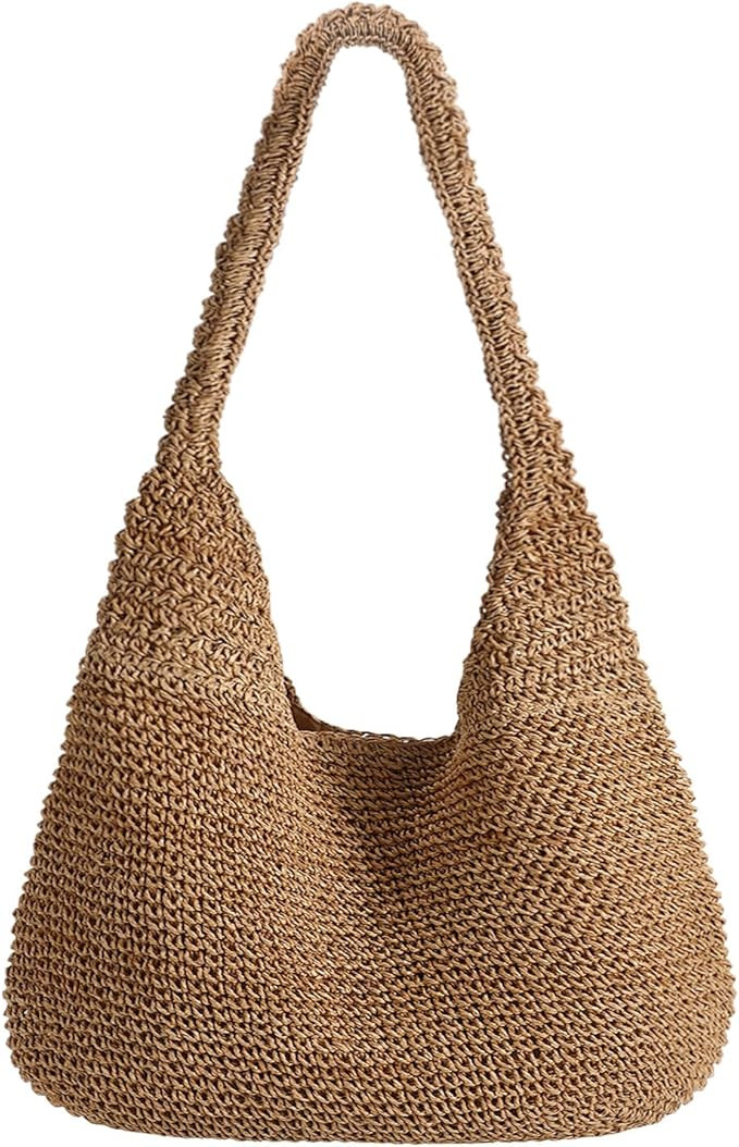 Beach Bags for Women Boho Straw Purse Summer Woven Shoulder Bag Handbag Crochet Mesh Tote Bag Vac... | Amazon (US)