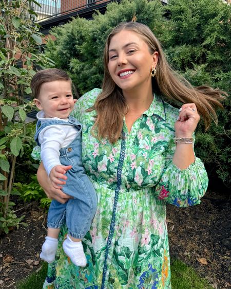 Conrad & I loving this beautiful weather! This spring dress is perfect for wedding guest, Mother’s Day, baby shower, or bridal shower! Wearing size 1X. Use CARALYN20 at Anthropologie thru 5/12. 

#LTKStyleTip #LTKMidsize #LTKParties