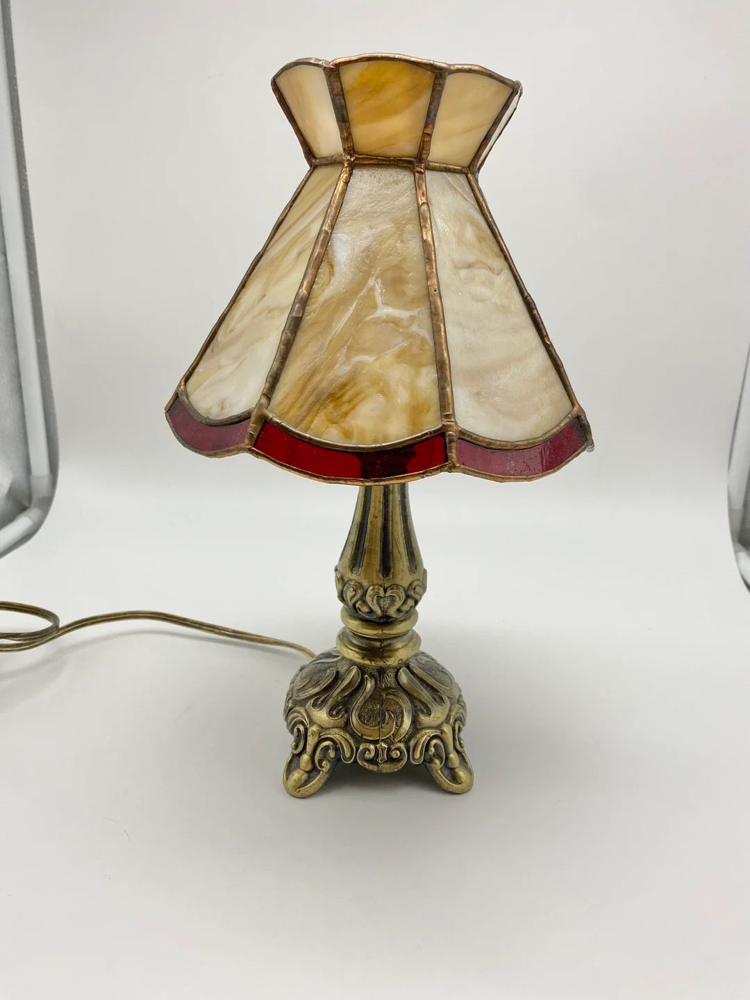 Daisys Vintage Mini Tiffany Inspired Brass Lamp - Etsy | Etsy (US)