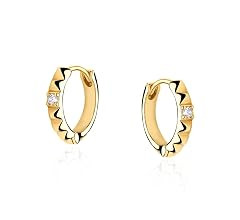 VACRONA Cubic Zirconia Huggie Earrings 14k Gold Plated Tiny Cuff Earrings Small Huggie Hoop Earri... | Amazon (US)