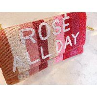 Rose All Day Beaded Clutch Or Crossbody- Bachelorette Party Bag- Bridesmaid Gift- Girls Night Out- V | Etsy (US)