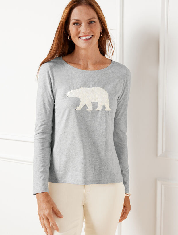 Embellished Crewneck Tee - Polar Bear | Talbots