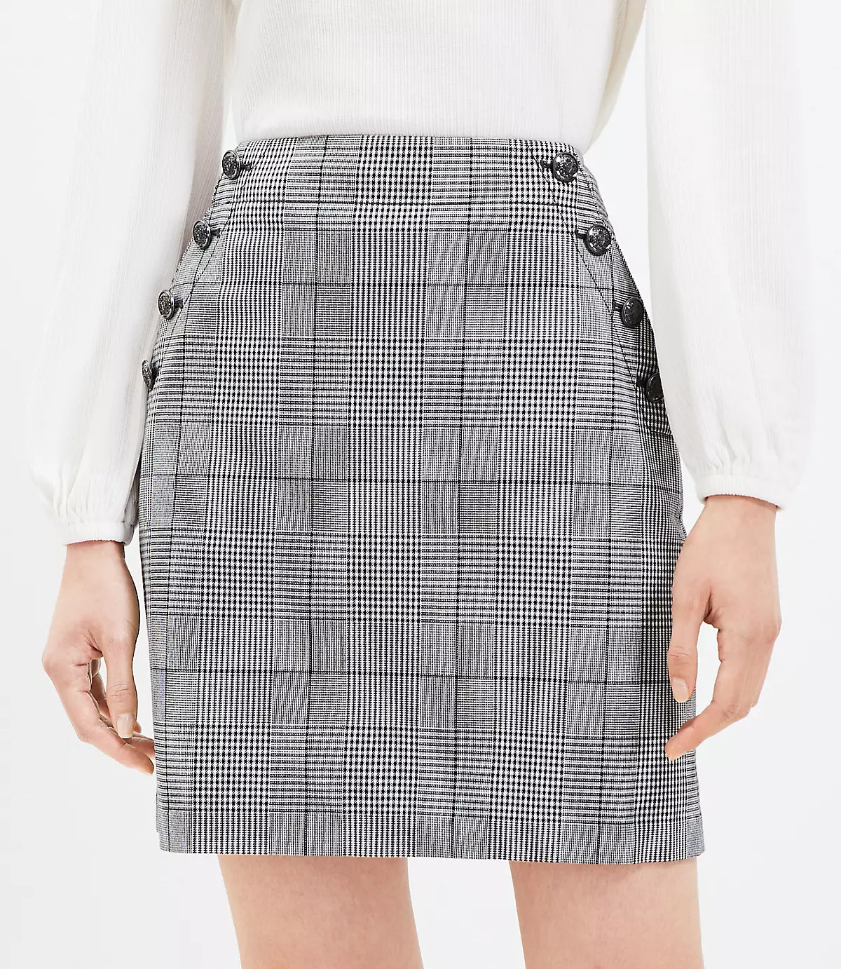 Petite Plaid Mariner Pocket Skirt | LOFT