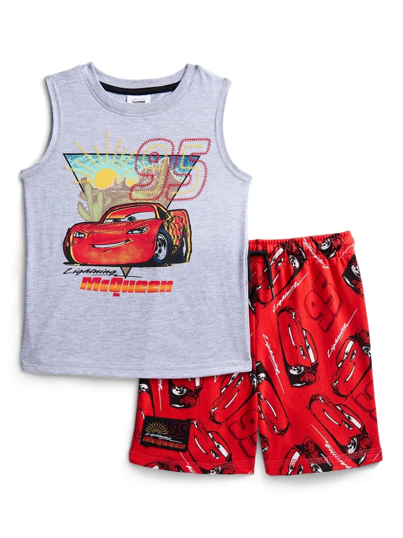 Disney Pixar Cars Toddler Boys Graphic Tank Top and Matching Allover Print Shorts Set, 2-Piece, S... | Walmart (US)