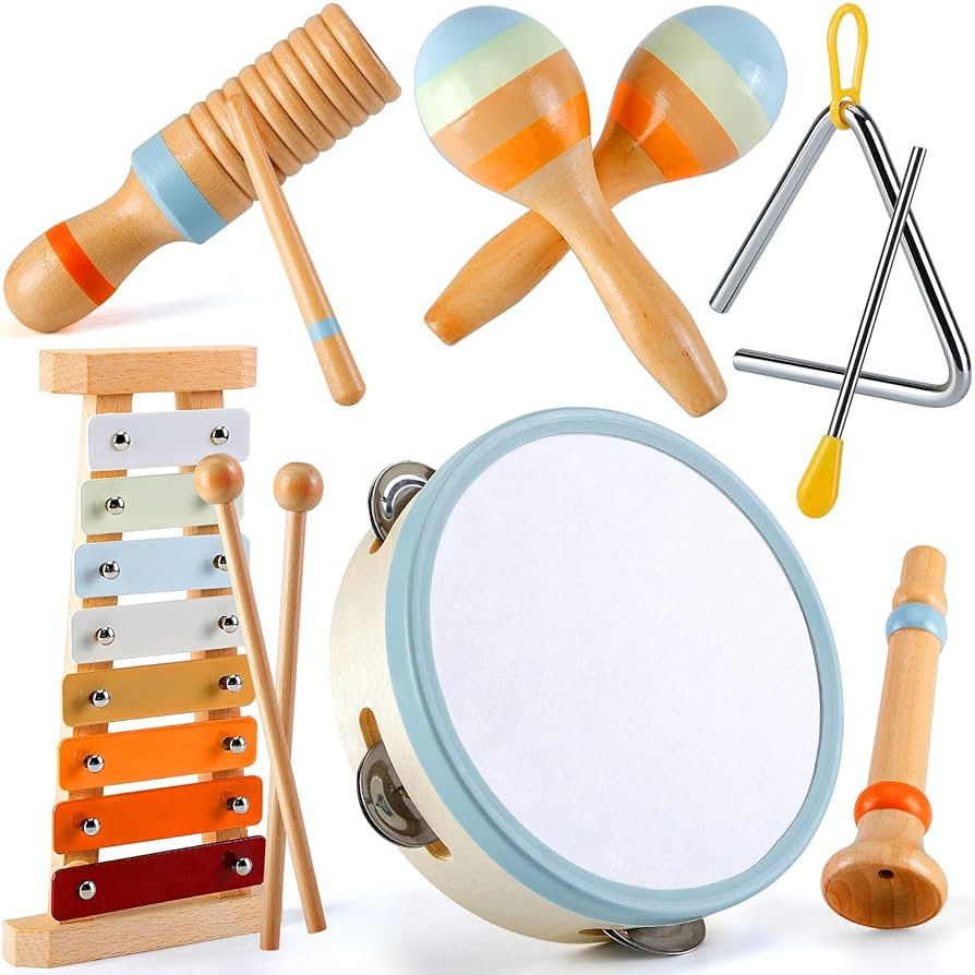 Baby Musical Instruments - Montessori Musical Toys for Toddlers 1-3, Wooden Percussion Instrument... | Amazon (US)