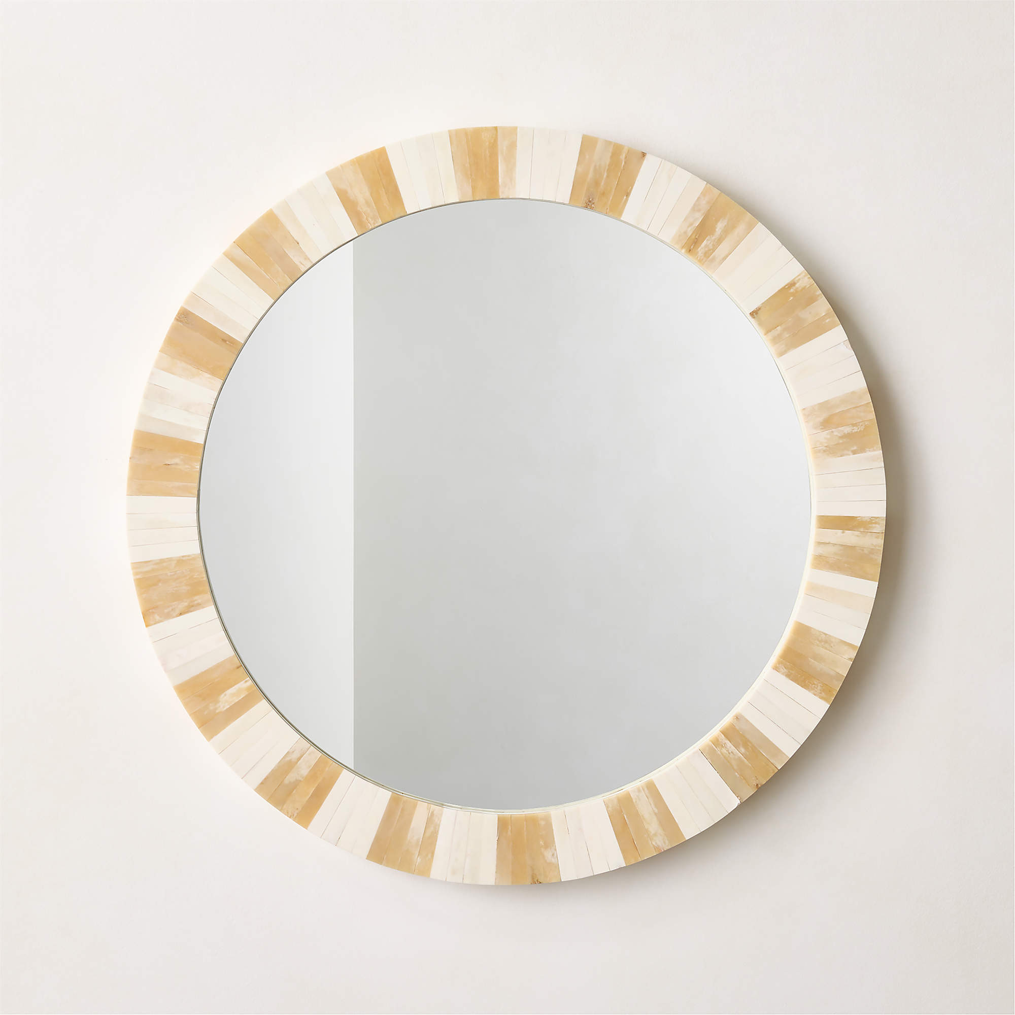 Honor Bone Inlay Round Wall Mirror 32" | CB2 | CB2
