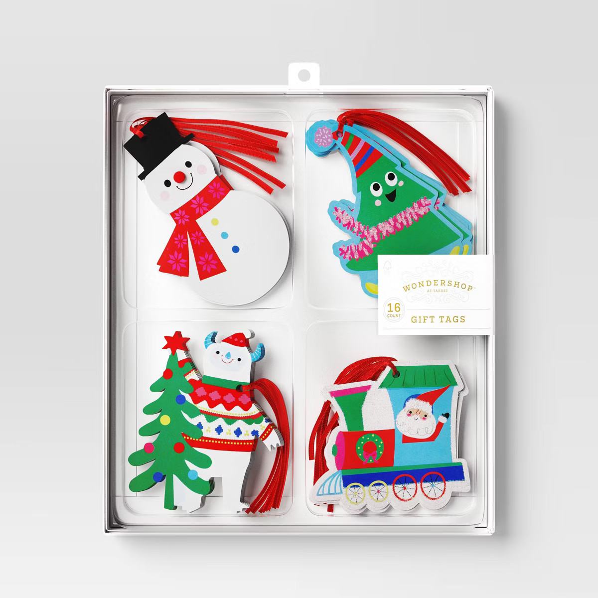 16ct Christmas Tie-On Gift Tags Snowman/Tree/Polar Bear/Train  - Wondershop™ | Target