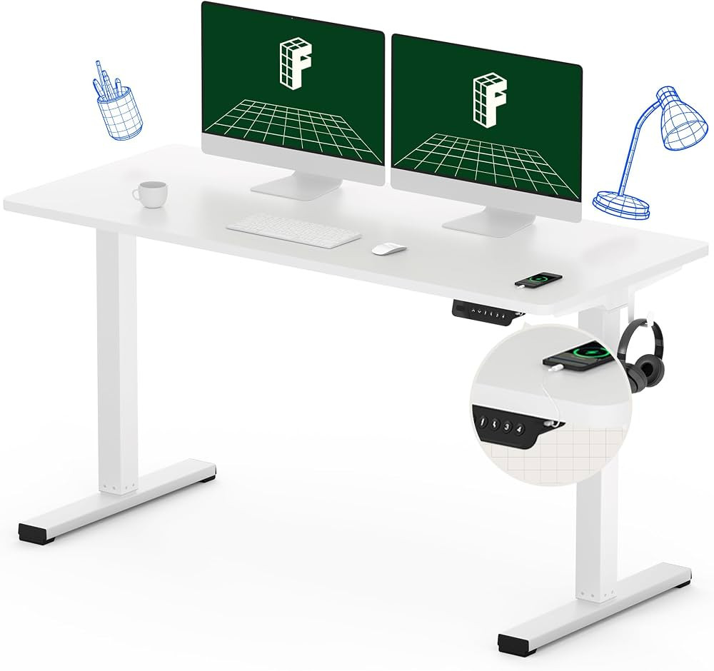 FLEXISPOT Electric Stand Up/ Standing Desk with 55 x 24 Splice Ergonomic Memory Controller Height... | Amazon (US)
