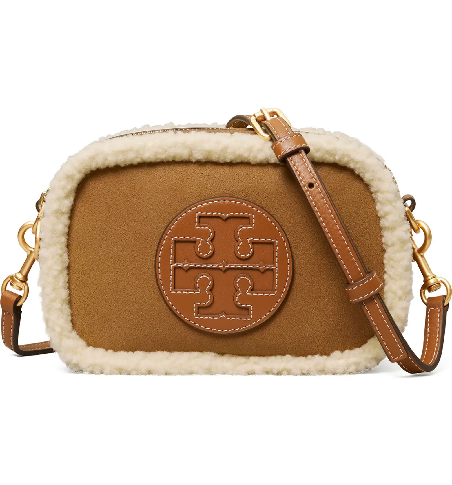 Tory Burch Perry Bombe Genuine Shearling Crossbody Bag | Nordstrom | Nordstrom