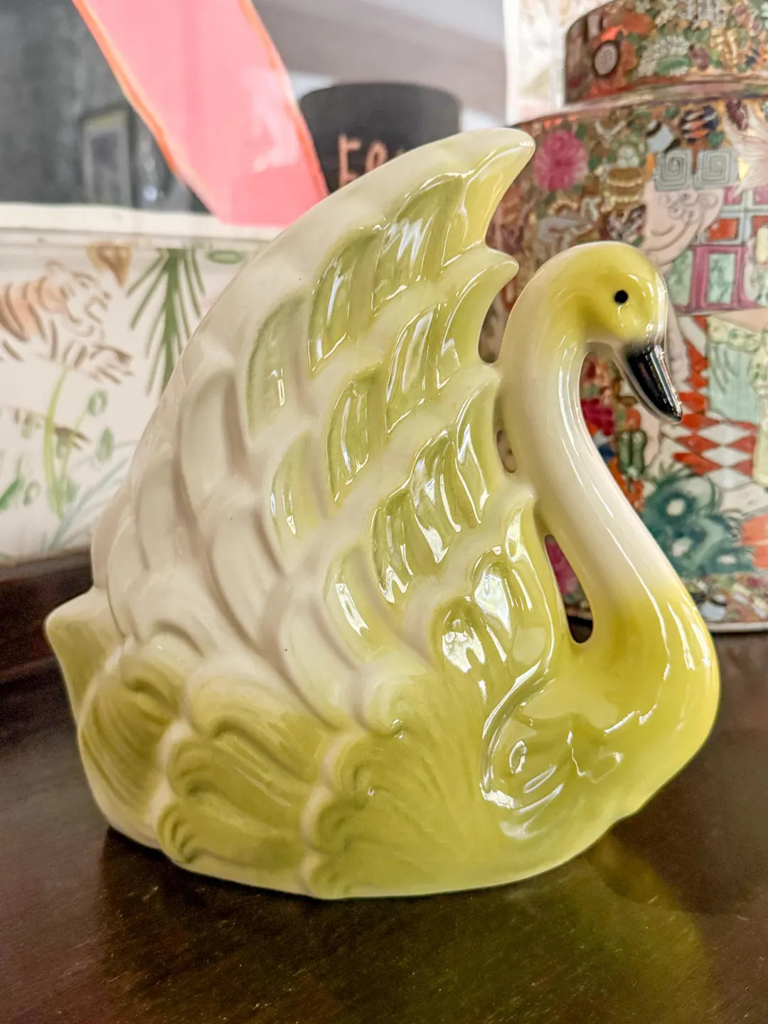 1950s Green Swan Planter - Etsy | Etsy (US)