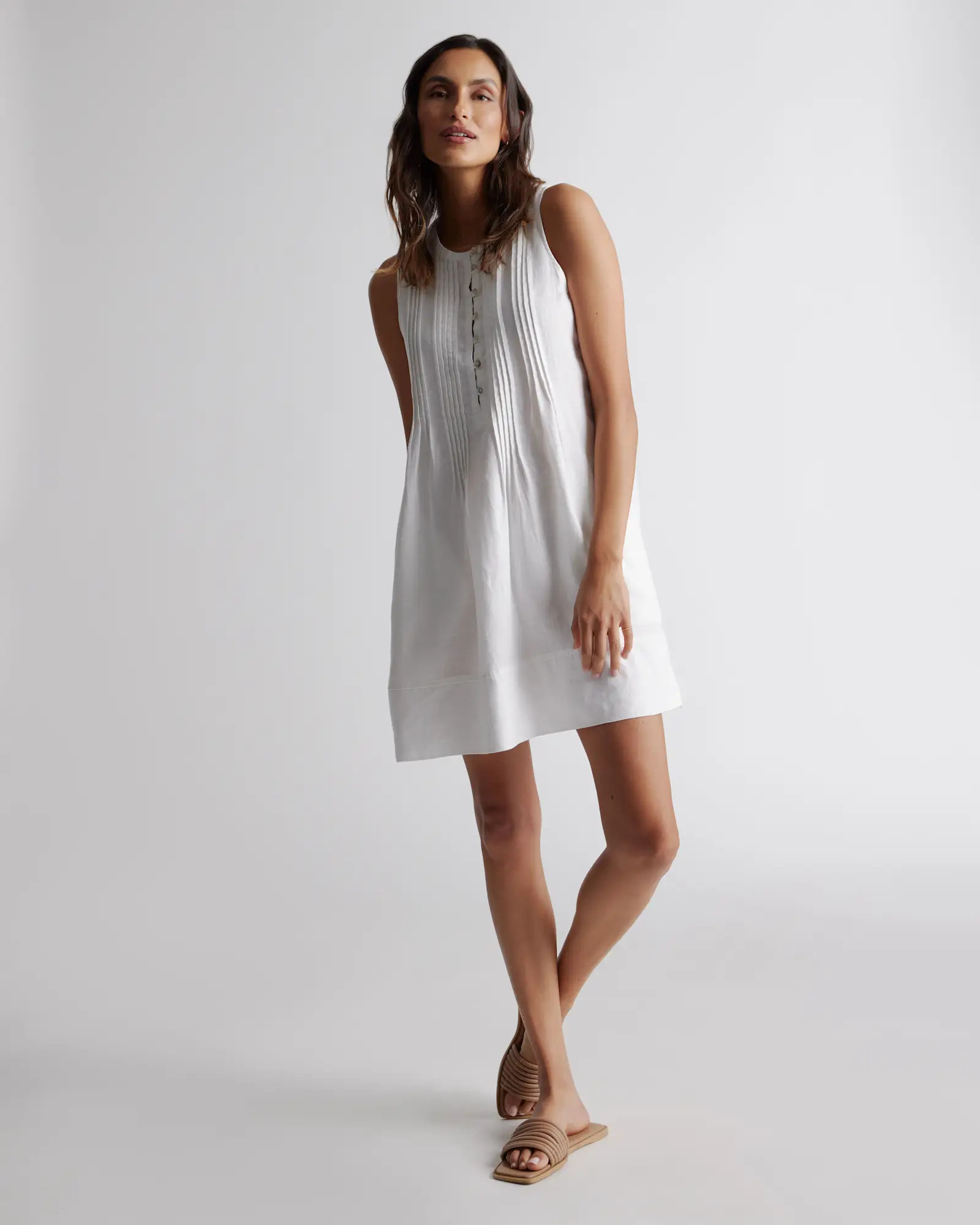 100% European Linen Sleeveless Swing Dress | Quince