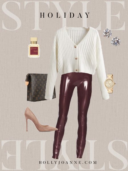 Holiday Fall Outfit Ideas, Thanksgiving Outfit, Neutral Style, #HollyJoAnneW
Amazon White Cardigan
Revolve Spanx Patent Faux Leather Leggings 
Suede Gianvito Rossi 105 Pumps
Baccarat Rouge 540 Perfume 


#LTKstyletip #LTKHoliday #LTKSeasonal