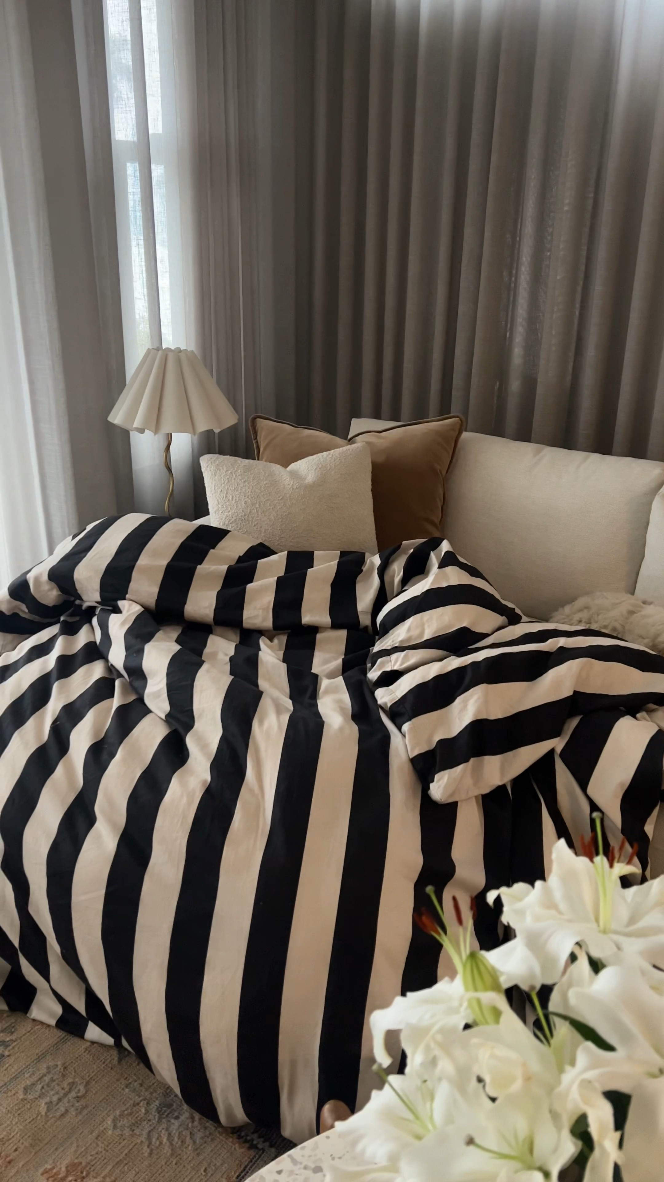 Movie day at home 🤍 #cozy #home #decor #movieday #bedding 

#LTKhome #LTKhome