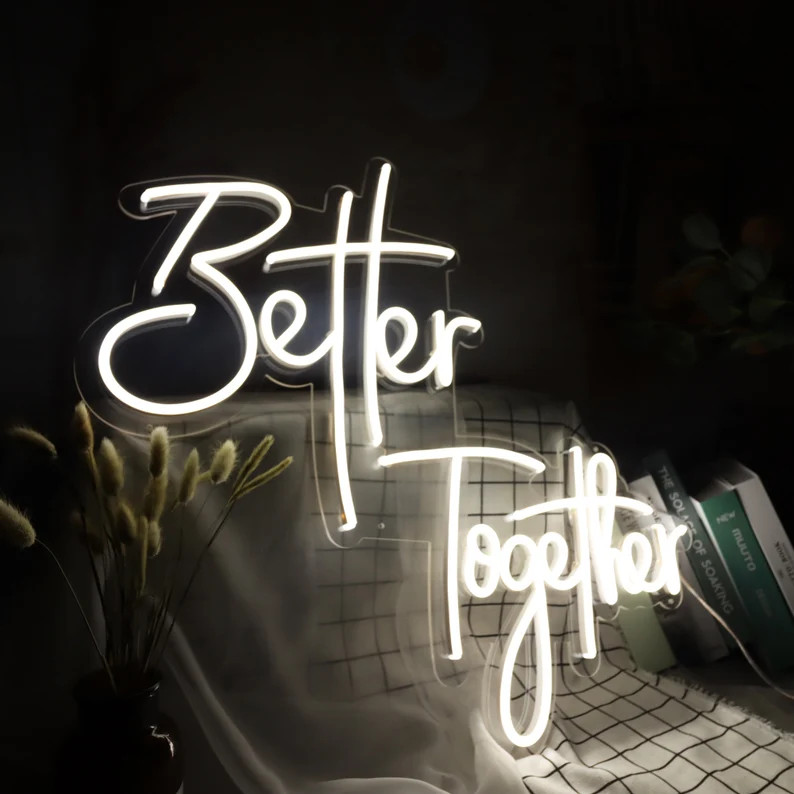 Custom Neon Sign Better Together Neon Sign Bedroom Custom Neon Light Led Custom Light Neon Wall D... | Etsy (US)