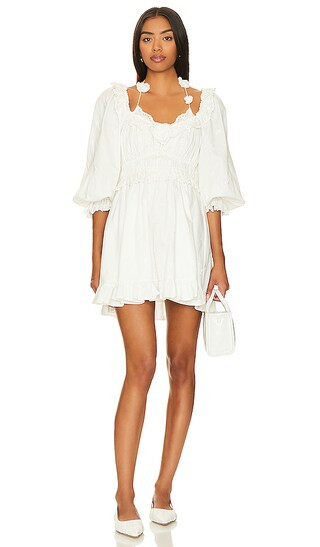 For Love & Lemons Tiana Mini Dress in White. - size M | Revolve Clothing (Global)