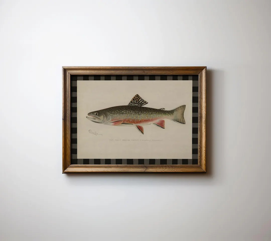 Vintage Trout Art Printable: Cottagecore Fish Wall Decor Download | Etsy (US)