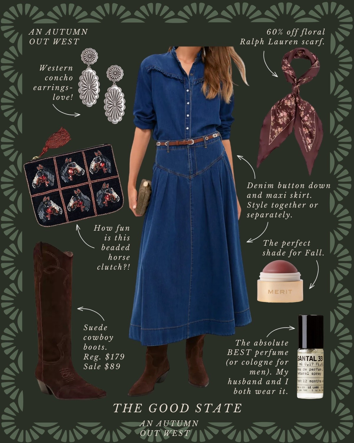 This collection is for all the girlies living their best life as the weather begins to cool down and the leaves begin to change. For the ladies planning their next getaway to Aspen, the Fort Worth Stockyards, a country concert at the Red Rocks Amphitheater or maybe even a weekend trip to the iconic rodeo in Cody, Wyoming. This is for the ladies who love Ralph Lauren and who appreciate a blend of casual and refined pieces. A blend of Western and English Equestrian. A dash of Americana and maybe even a hint of Gilmore Girls 💁🏼‍♀️ This is for the ones who love all things suede, plaid and of course good denim moment and a pair of cowboy boots. This is for the girlies who thrive when layering clothes and who accessorize with a neck scarf, wrist watch and leather bag. This collection is for the ladies who love quality pieces that are classic, polished and will stand the test of time and outlive the ever changing trends. This is for you, my fellow Fall girlies🍂


Wedding guest, jeans, back to school, college outfit ideas, riding boots, wedding guest dress, western style, JCrew, JCrew factory, Anthropologie, Anthro, quince, nordstrom, tuckernuck, Walmart fashion, H&M, mini dress, fall photoshoot, designer look for less, saddle bag, boots, jacket, coat, family photos outfits, madewell, Toups and co, clean beauty, Kate spade, Amazon fashion, loafers, Breda, Susan Shaw, loeffler Randall, the good state, Lauren England, Martha Stewart, 90s, barn jacket, country concert, rodeo 

#LTKSaleAlert #LTKStyleTip #LTKFindsUnder100