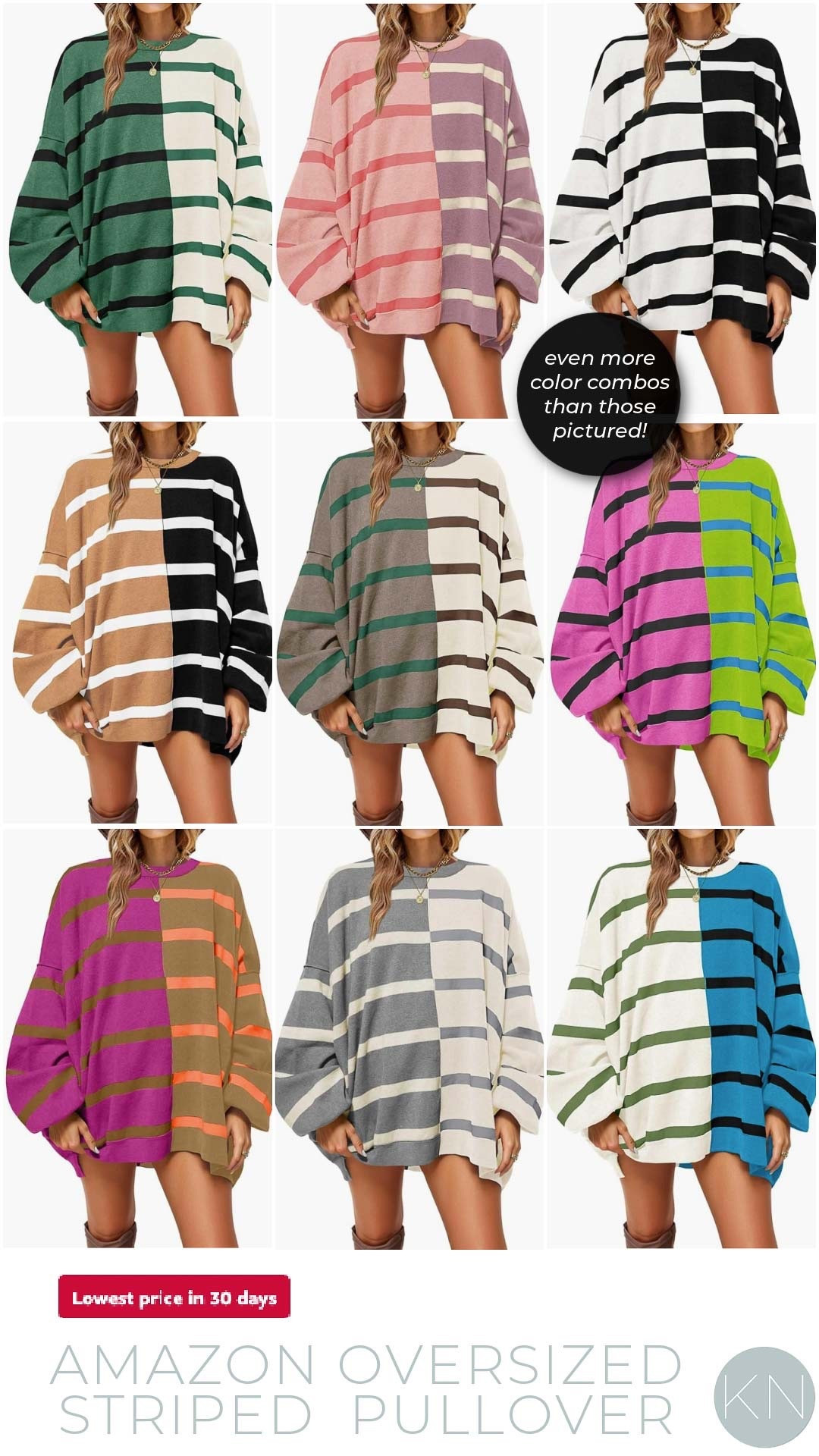 I’ve had great luck with my Amazon sweaters and pullovers and snagged the green version of this pullover. There are lots of color options and it’s a perfect topper for jeans, leggings or joggers. fall outfit sweatshirt striped top oversized top Amazon find fall fashion 

#LTKActive #LTKBeauty #LTKFindsUnder50
