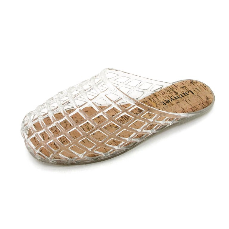Lurnyet Womens Glitter Jelly Comfort Cushion Slide Flat Sandal with Cork Footbed | Walmart (US)