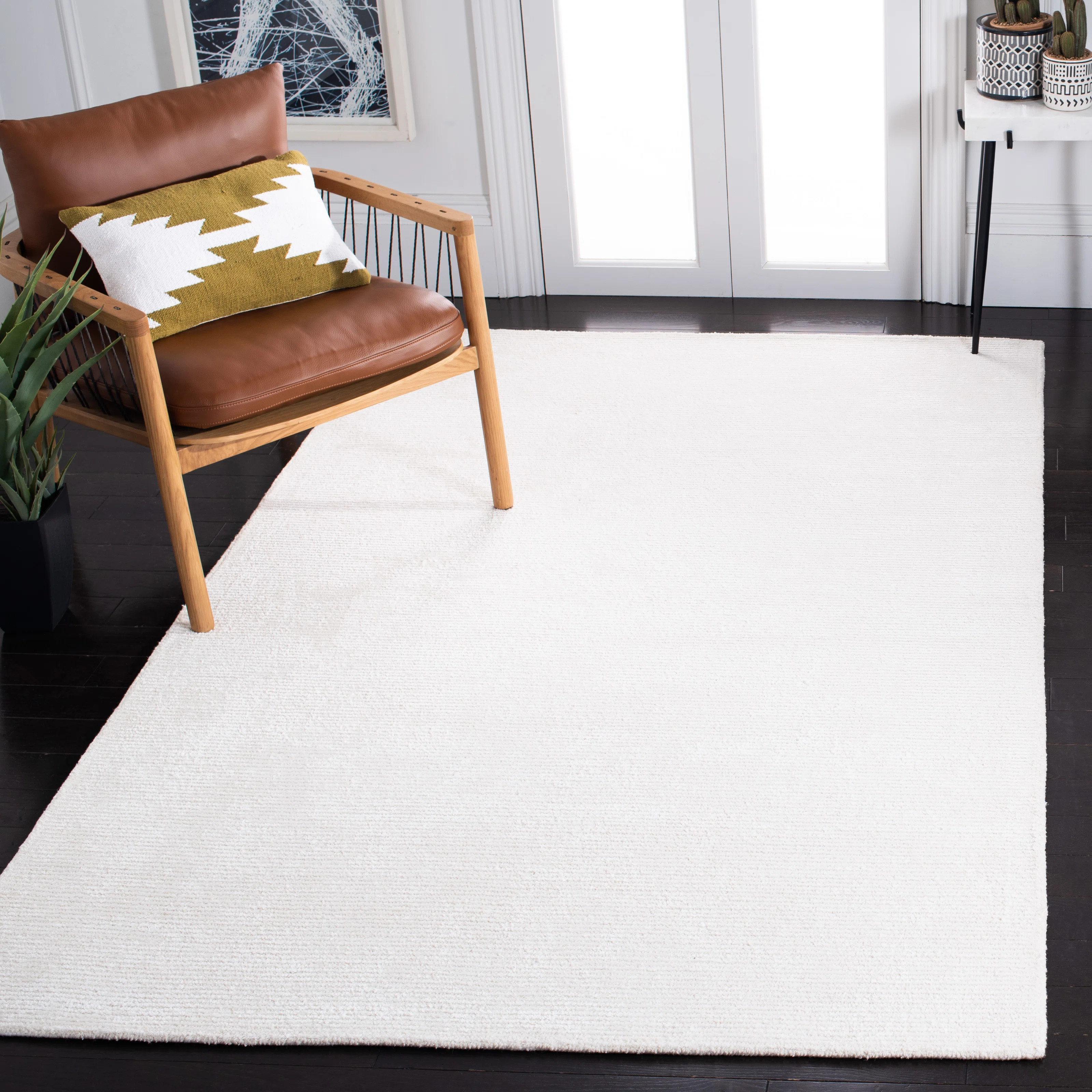 Mersudin Hand Tufted 65% Viscose, 35% Wool Pile Solid Color Rug | Wayfair North America