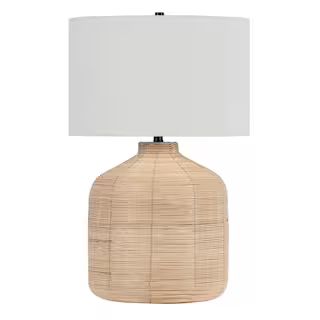 Jolina 26.5 in. Oversized Rattan Table Lamp | The Home Depot