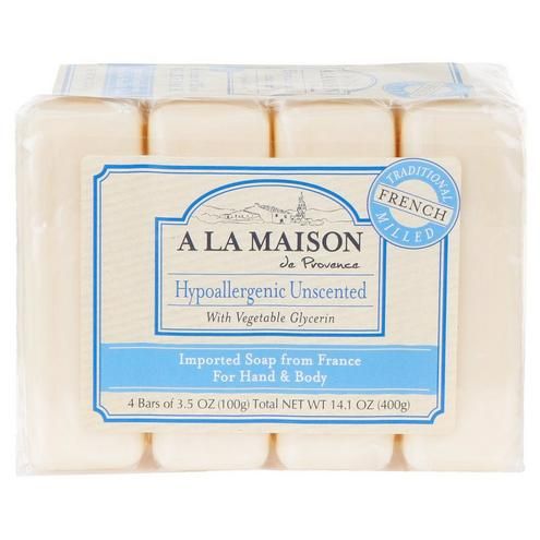 4 Pk French Milled Unscented Hypoallergenic Bar Soap--0288251979500   | Burkes Outlet | bealls