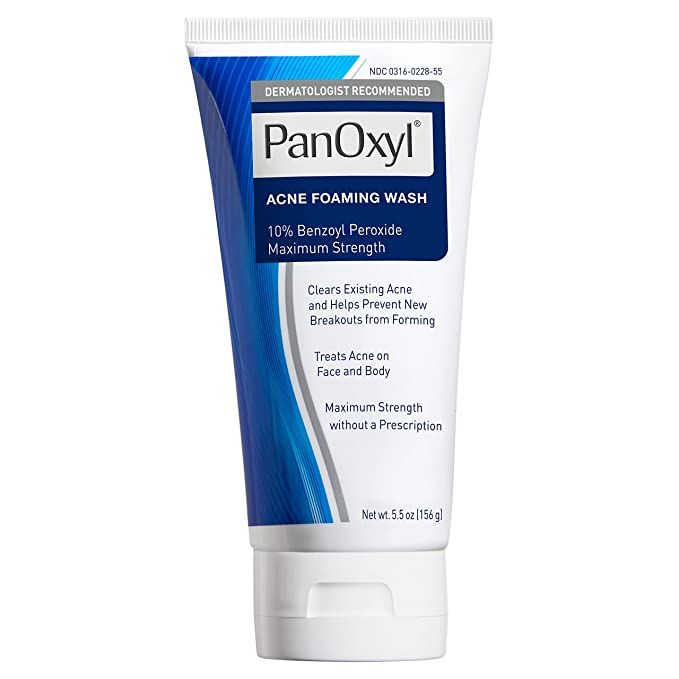 PanOxyl Acne Foaming Wash Benzoyl Peroxide 10% Maximum Strength Antimicrobial, 5.5 Oz | Amazon (US)