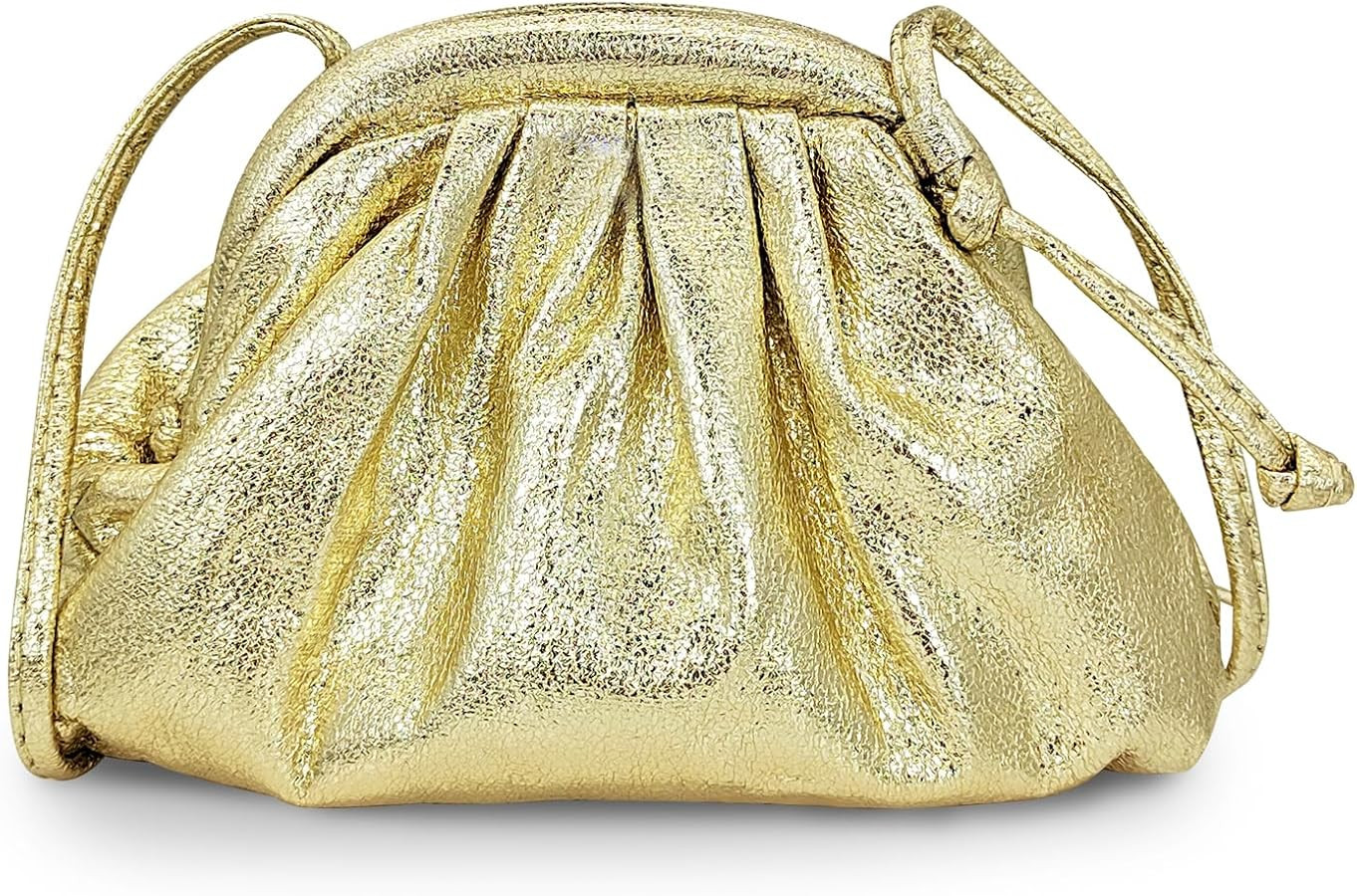Small Dumpling Shoulder Bag for Women, Cloud Ruched Crossbody Clutch Bags, Leather Party Evening ... | Amazon (US)