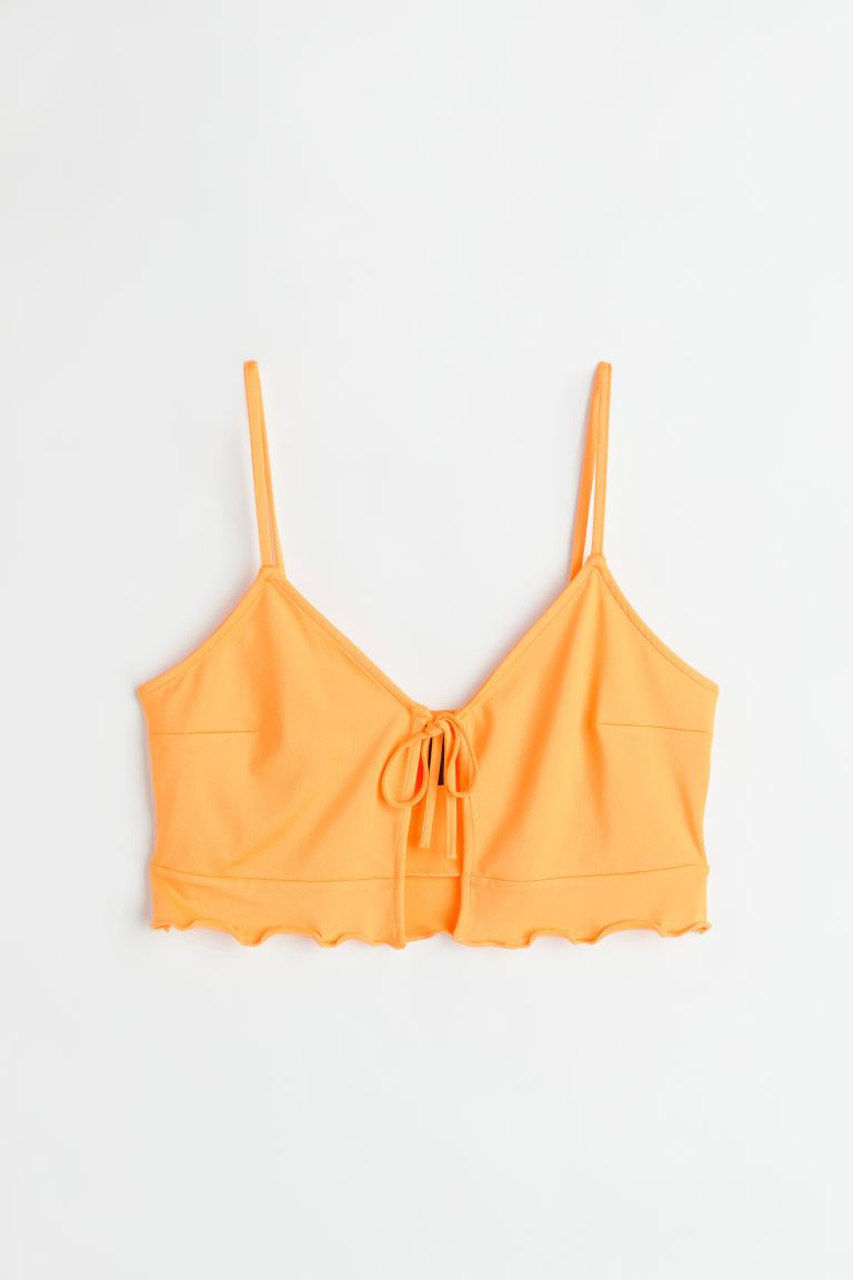 Tie-front Peplum Crop Top | H&M (US + CA)