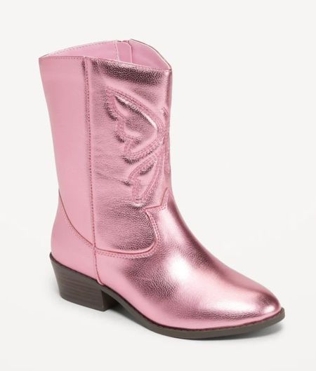 Pink Metallic Boots for Girls 🎀 Does it get any cuter than these @oldnavy boots? #oldnavy #boots 

#LTKFind #LTKshoecrush #LTKkids