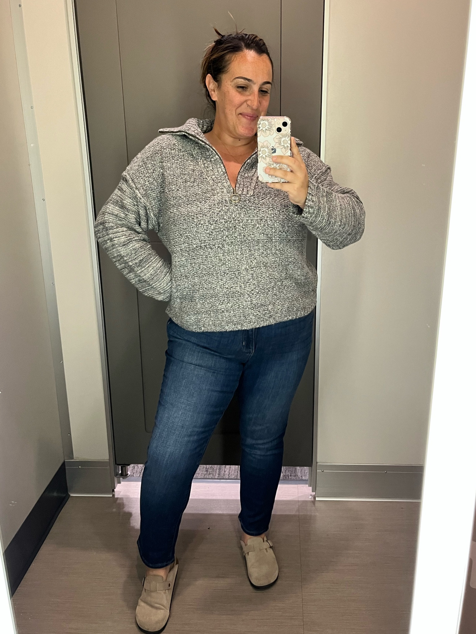Wool Zip Up sweat from Target! Paired with straight leg jeans also by universal thread. These are both steals!

#LTKunder50 #LTKsalealert #LTKstyletip