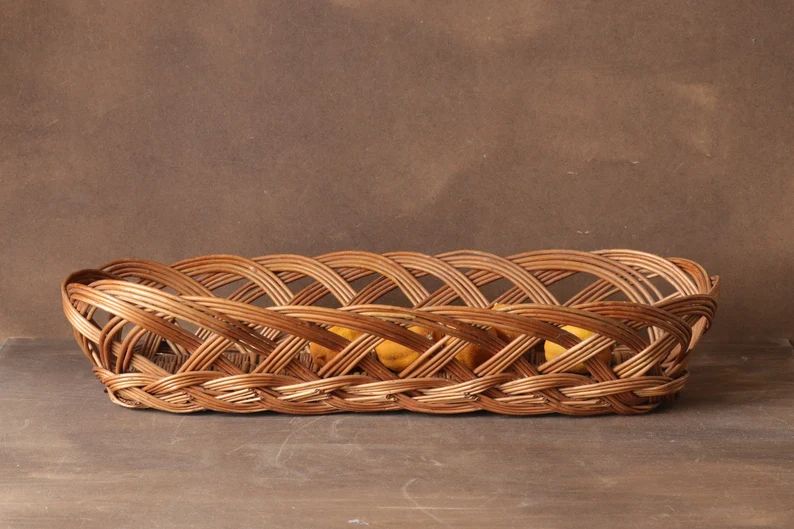 Authentic Vintage Wicker Bread Basket 1960s Rustic French - Etsy | Etsy (US)