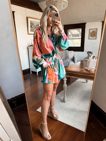 Beach vacation outfit, colorful linen set
Size small in both, they’re a very relaxed fit
Use code ALEXIS20 for 20% off the wedges 

#LTKFind #LTKtravel #LTKSeasonal