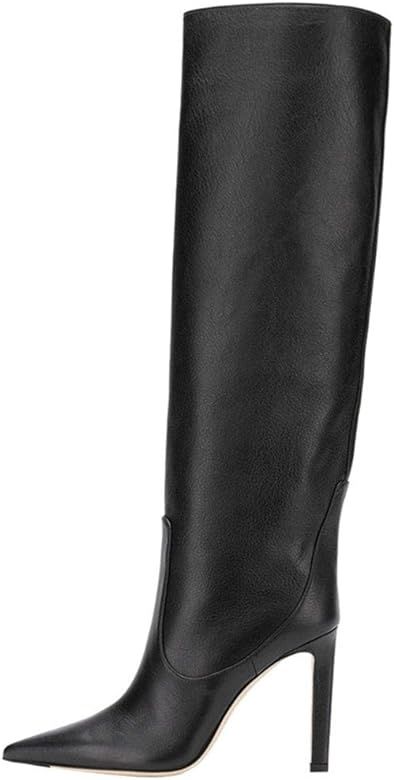 Amazon.com | Women's Knee High Boots Stiletto Heel Pointed Toe Mid-Calf Boot Casual Dress Combat ... | Amazon (US)