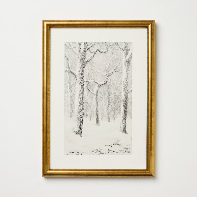 11"x14" Snowy Trees Framed Wall Art - Hearth & Hand™ with Magnolia | Target