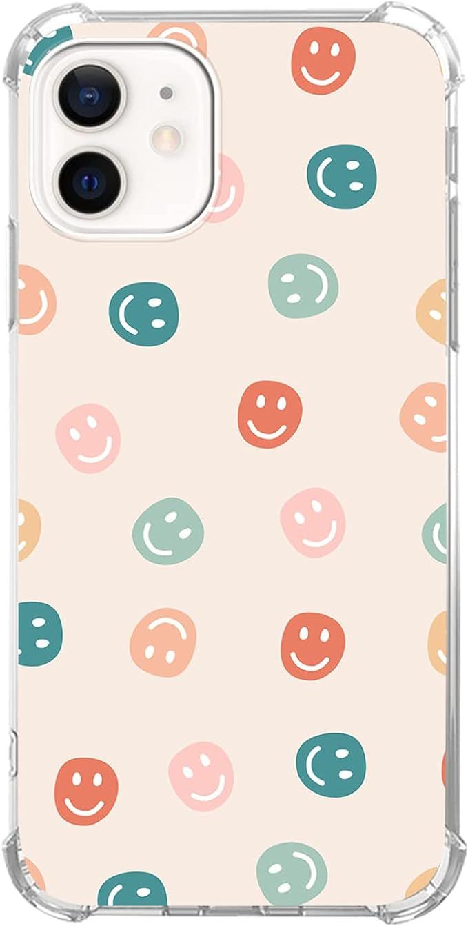 Ricin Relun Cute Colorful Retro Smile Face Cover for iPhone 11, Cute Smile face for Women Girls, ... | Amazon (US)