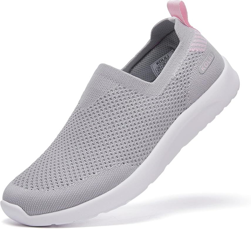 KOLILI Slip on Mesh Walking Shoes, Women's Athletic Casual Lightweight Sneakers Breathable Work Shoe | Amazon (US)