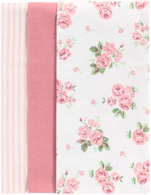 burton+BURTON Pink Striped Rose Tea Towels, Set of 3 | Amazon (US)