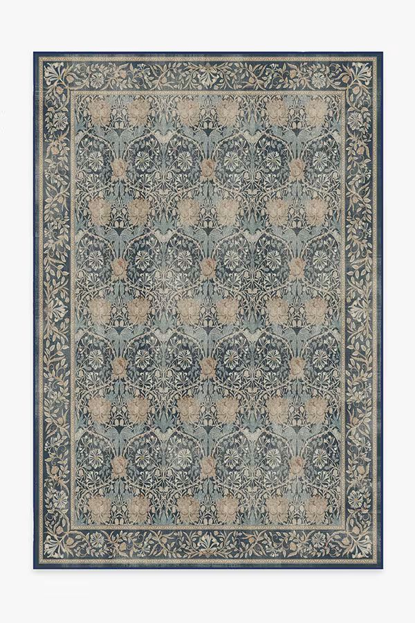 Morris & Co. Honeysuckle & Tulip Indigo Tufted Rug | Ruggable