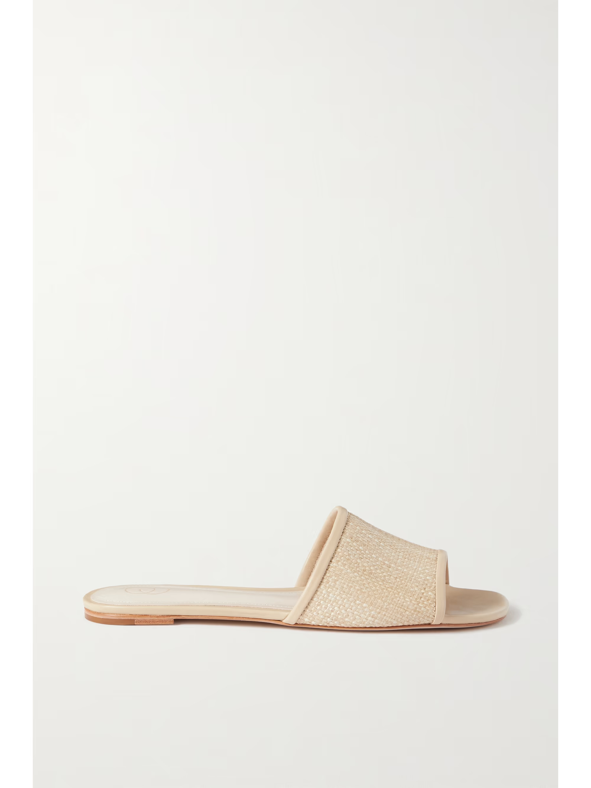 Raffia and leather slides | NET-A-PORTER (US)