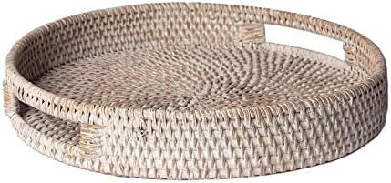 Round Rattan Serving Tray. This Rattan Tray is Perfect for Decor Your Dining Table, Livingroom. R... | Amazon (US)